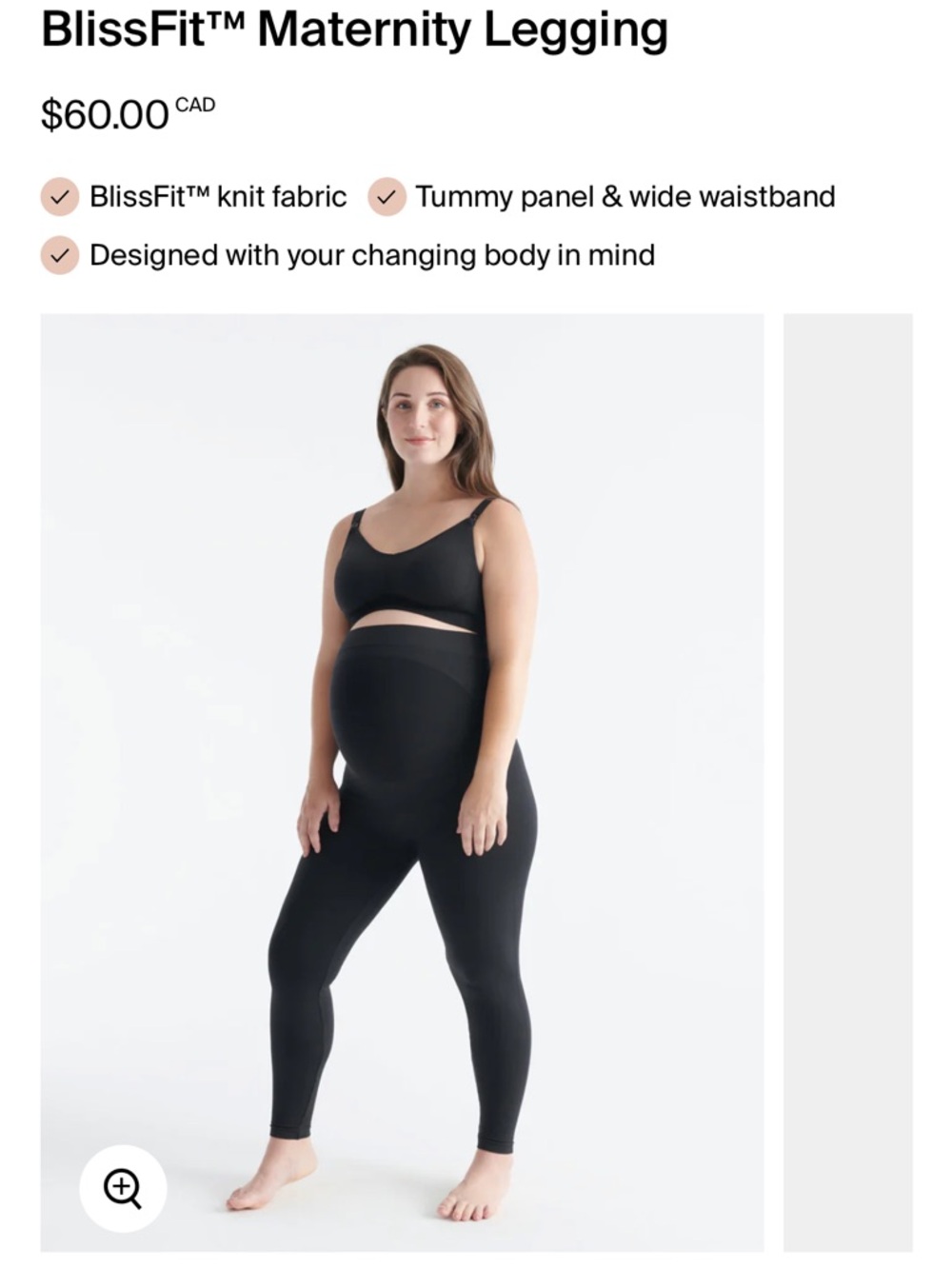 BlissFit Maternity Leggings - Black